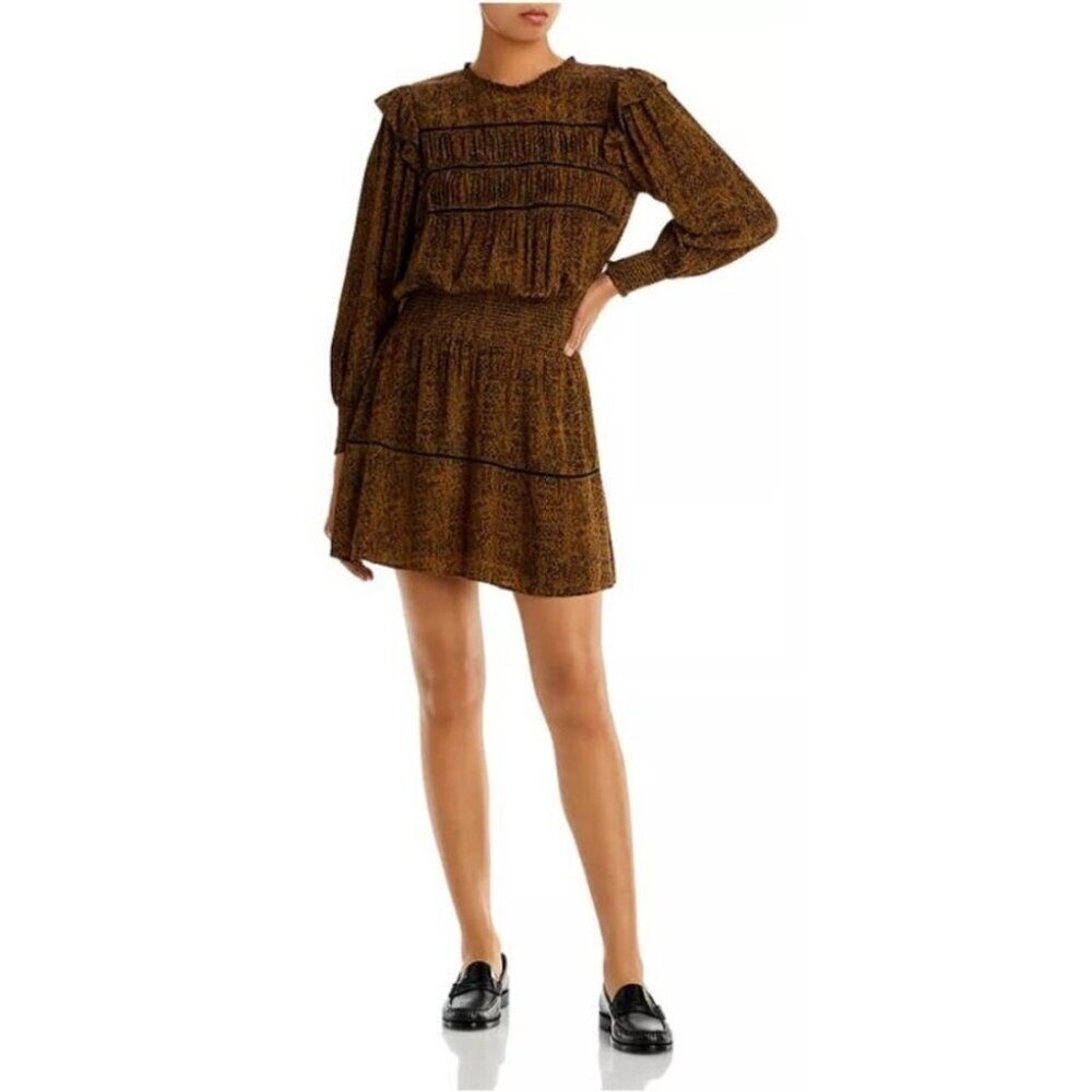 NWT Rails Faren Dress Sepia Python Print Womens Size XS